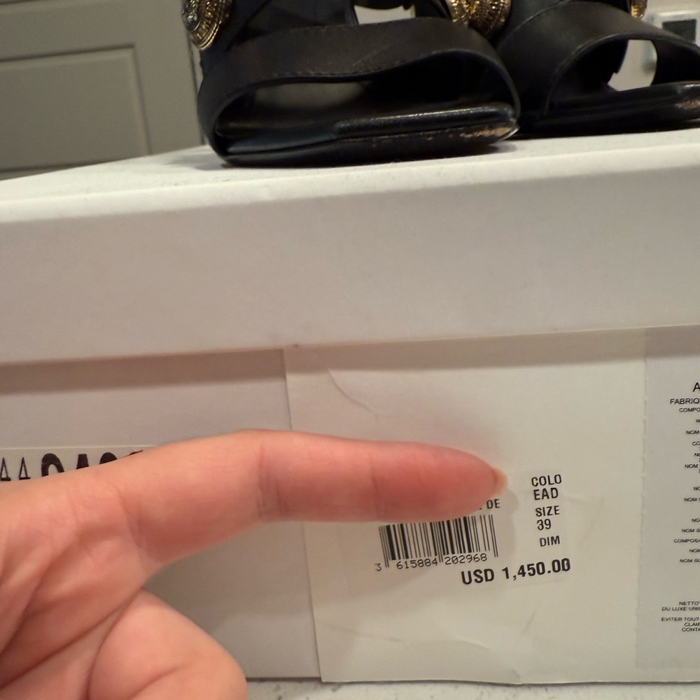 Balmain Black and Gold Embellished Heels - Picture 4 of 5